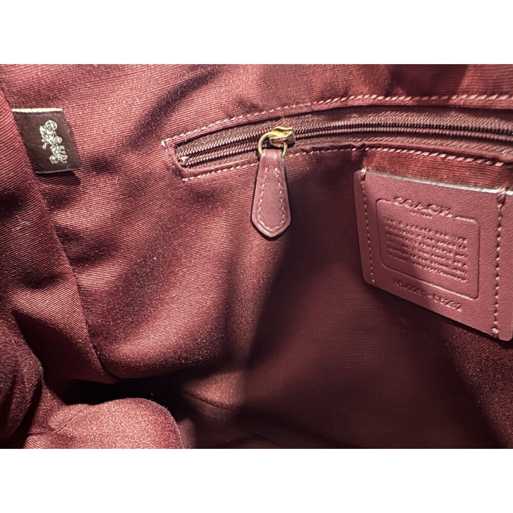 COACH Kristy Women's Purse Shoulder Bag Signature Coated Canvas Brown / Red - Picture 4 of 10